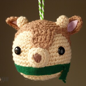 DIGITAL PATTERN Ollie the Reindeer Christmas Ornament Crochet Pattern