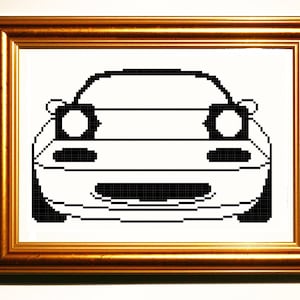 Mazda MX-5 Miata Convertible Cross Stitch Pattern