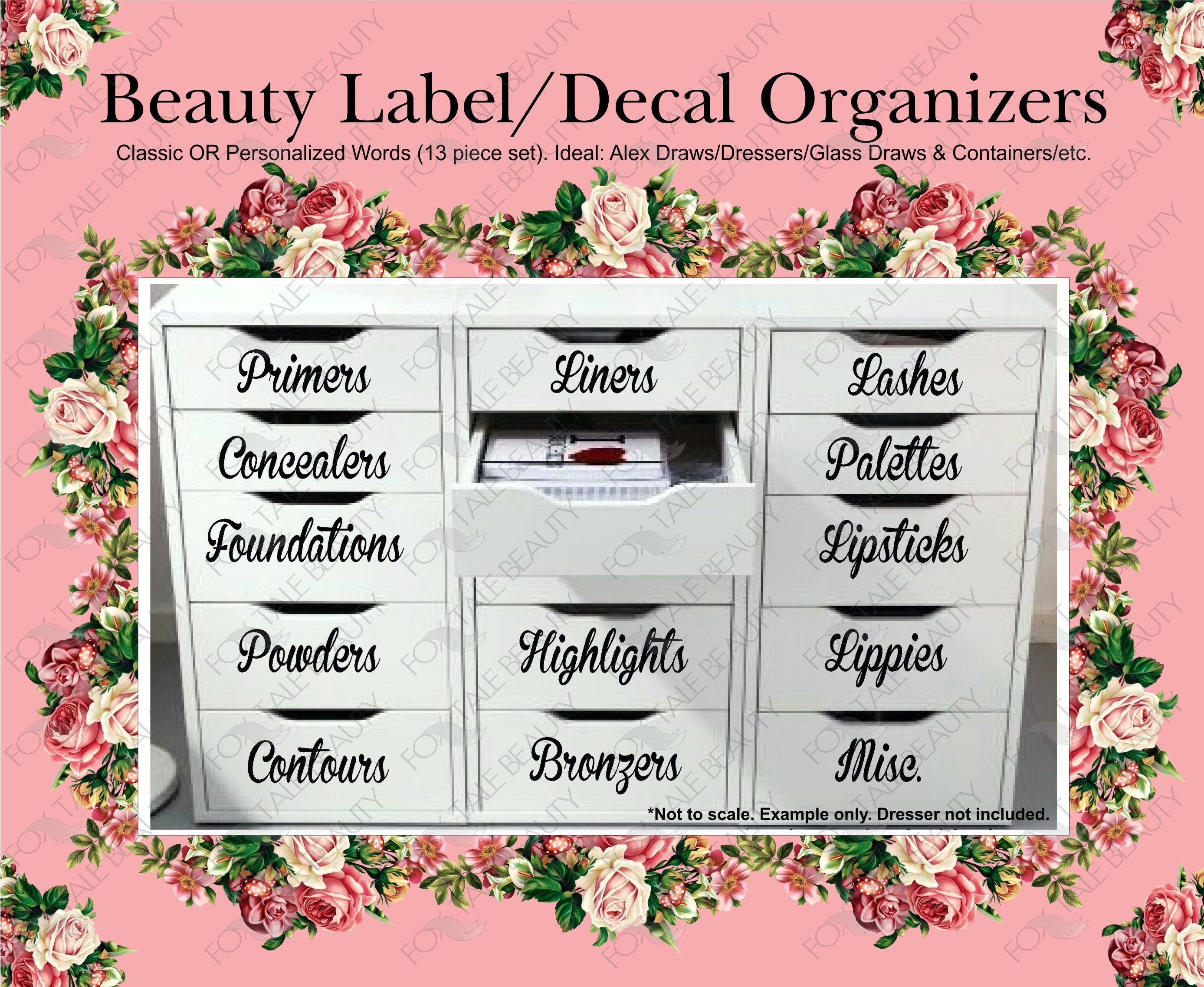 Beauty Label/Decals - Classic OR Personalized Words (13 piece set). I…