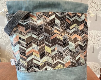 Knitting Project Bag | Yarn Organizer | Drawstring Bag | Crochet Project Bag | Large Knitting Bag | Knitting Tote | Craft Bag Organizer