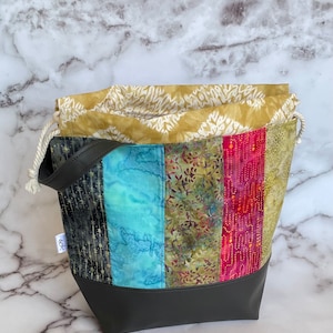 Knitting Project Bag | Yarn Organizer | Drawstring Bag | Crochet Project Bag | Large Knitting Bag | Knitting Tote | Craft Bag Organizer
