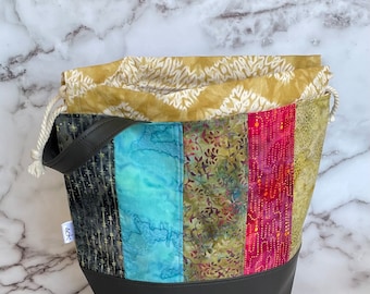 Knitting Project Bag | Yarn Organizer | Drawstring Bag | Crochet Project Bag | Large Knitting Bag | Knitting Tote | Craft Bag Organizer