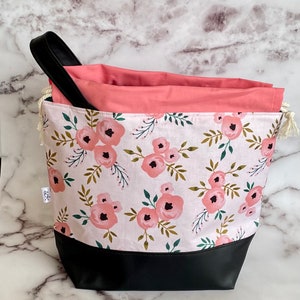 Knitting Project Bag | Yarn Organizer | Drawstring Bag | Crochet Project Bag | Large Knitting Bag | Knitting Tote | Craft Bag Organizer