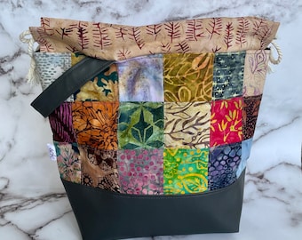 Knitting Project Bag | Yarn Organizer | Drawstring Bag | Crochet Project Bag | Large Knitting Bag | Knitting Tote | Craft Bag Organizer