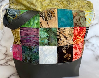 Knitting Project Bag | Yarn Organizer | Drawstring Bag | Crochet Project Bag | Large Knitting Bag | Knitting Tote | Craft Bag Organizer