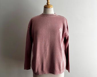 Vintage 1990s CALVIN KLEIN Sport Pink 100% Cotton Sweater / S