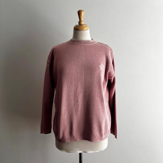 Vintage 1990s CALVIN KLEIN Sport Pink 100% Cotton Sweater / S