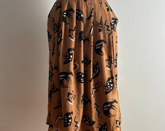 Vintage 90s Animal Print Gauzy Cotton Wrap Skirt EU 44 / 30 inch waist