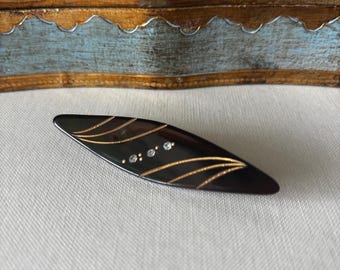Vintage Early Plastic Faux Tortoiseshell Art Deco Brooch