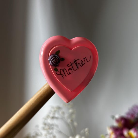 Vintage Early Plastic Mother Pink Heart Brooch with Secret Compartment!