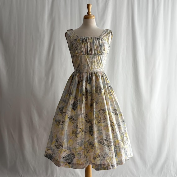 Vintage 1960s BOBBIE BROOKS Pastel Novelty Print Dress / 25 Waist