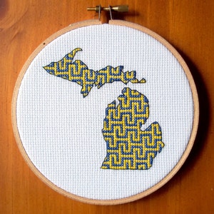 Michigan Cross Stitch Pattern, Digital Download PDF