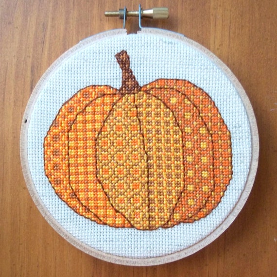 Patchwork Pumpkin Cross Stitch Pattern Digital Download PDF | Etsy