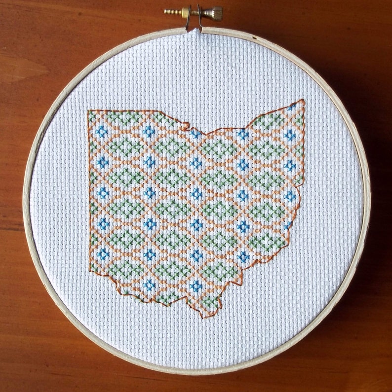 Ohio Cross Stitch Pattern Digital Download PDF Etsy