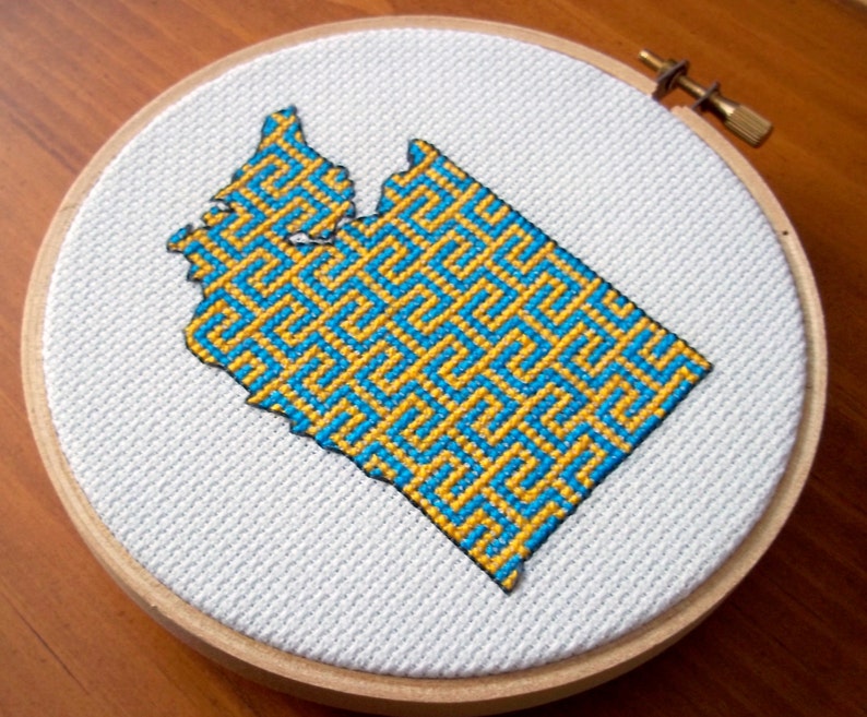 Washington State Cross Stitch Pattern, Digital Download PDF Etsy