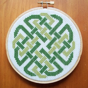 St. Patrick&#39;s Day, Celtic Knot, Shamrock, Four Leaf Clover, Cross Stitch Pattern, Digital Download PDF