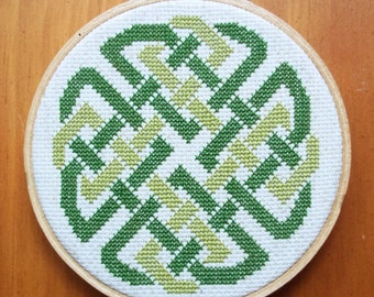 St. Patrick's Day, Celtic Knot, Shamrock, Four Leaf Clover, Cross Stitch Pattern, Digital Download PDF