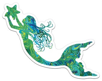 The mini Mermaid Art Sticker