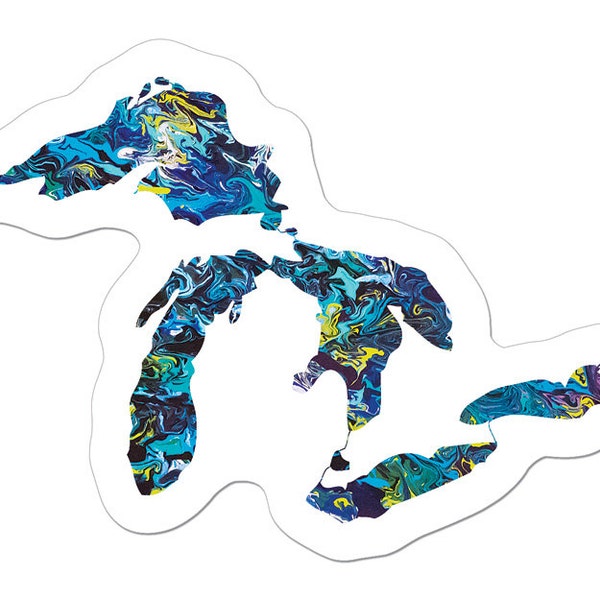 La etiqueta engomada del arte Mini Great Lakes