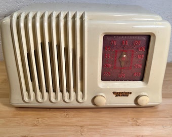 1940 Firestone Air Chief Radio, Elec Restored, MCM Bakelite Cabinet