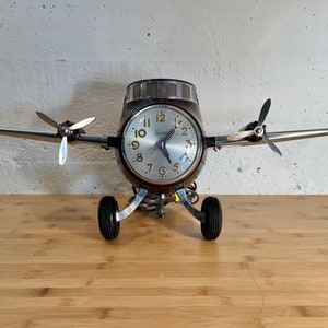 1940s Mastercrafters Sessions Airplane Clock Light, Nicely Working, Brown Bakelite image 1