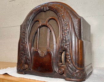 Rare 1931 Crosley Buddy Boy Repwood Radio Model 58, Elec Serviced.  Pickup, U-Ship or PNW Delivery Only