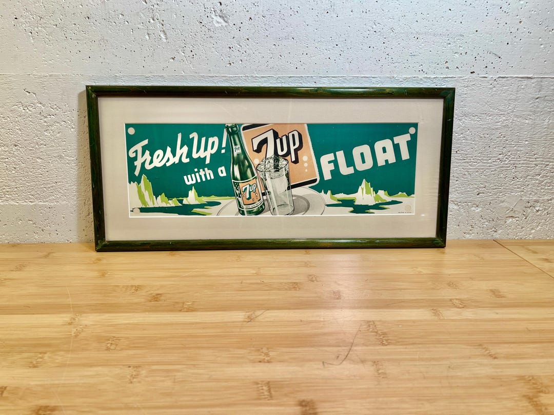 1950s 7 up Advertising Sign - Freshen up With a 7up Float - Framed - Etsy