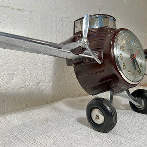 1940s Mastercrafters Sessions Airplane Clock Light, Nicely Working, Brown Bakelite image 5