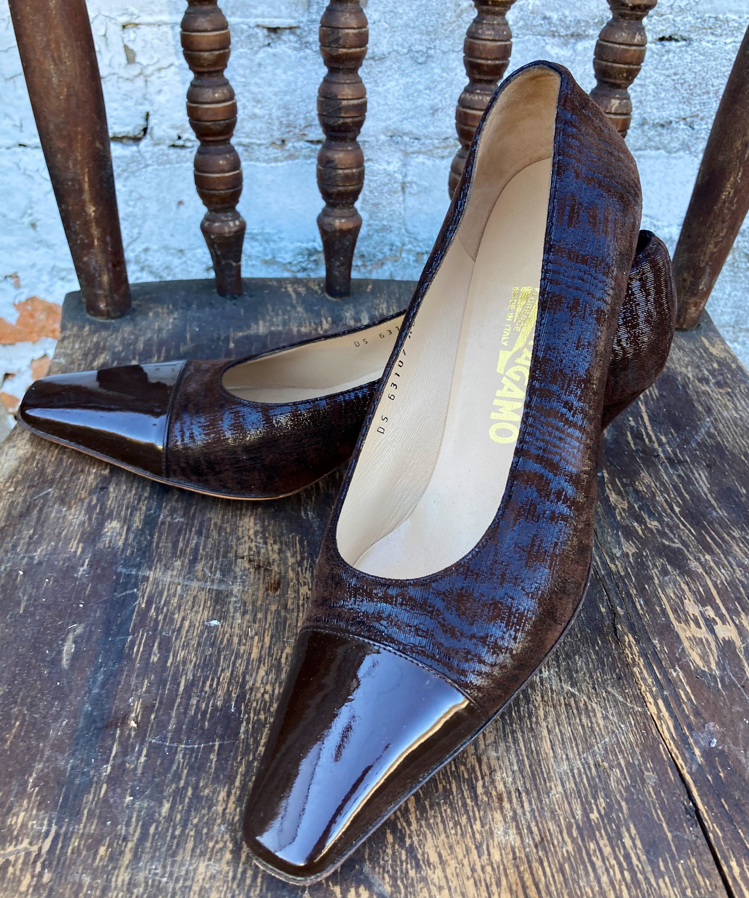 Vintage Ferragamo Italian Designer Brown Pumps Size 8,5 - Etsy Vintage Ferragamo Italian Designer Brown Pumps Size 8,5 - Etsy