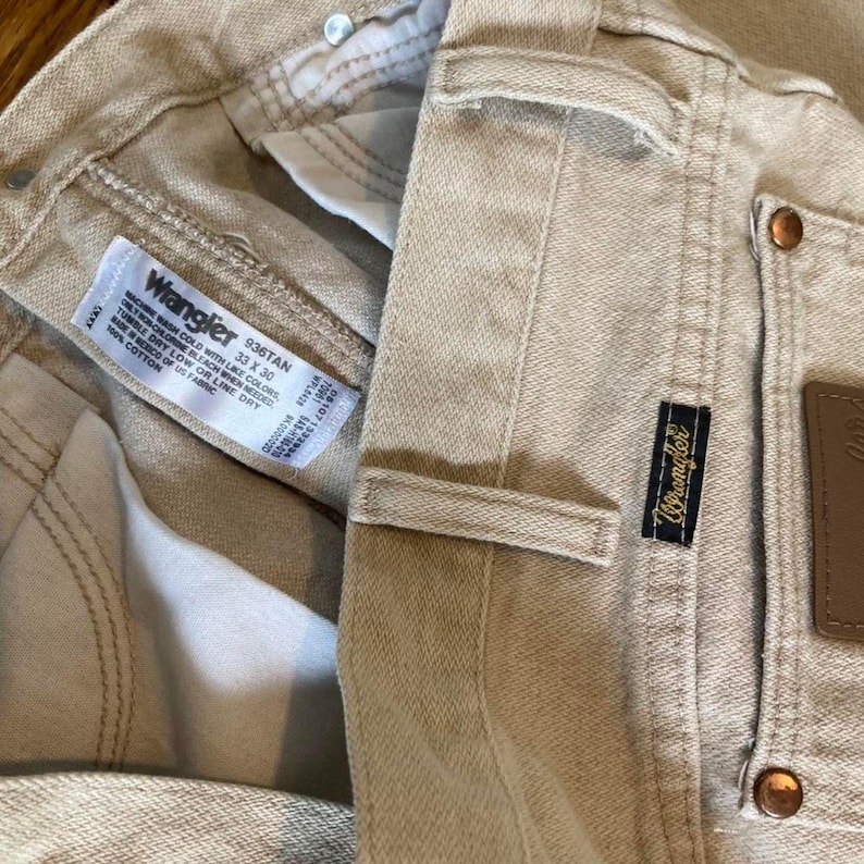 Wrangler Men's Tan and Cream Jeans 33 x 30 image 7