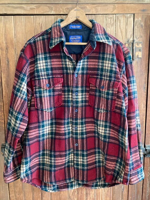 Vintage Pendleton Outdoorsman Wool Shirt size L 2… - image 1