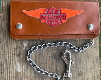 Harley-davidson Men's Brown and Silver chain Wallet