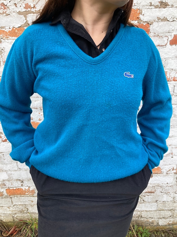 Vintage Izod Sweater size M in a gorgeous teal bl… - image 2