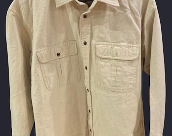 Cabela-s Men's Cream and Tan Shirt