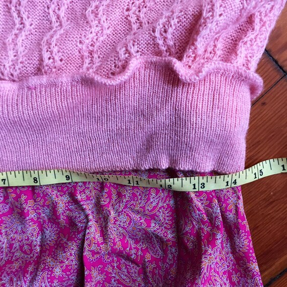 Darling 1980s dress with sweater and skirt sewn into … Gem