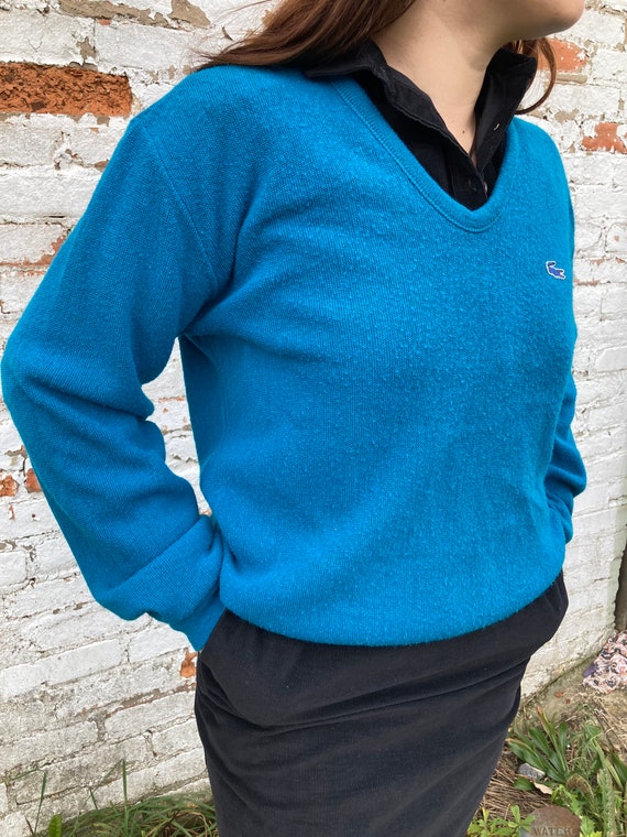 Vintage Izod Sweater size M in a gorgeous teal bl… - image 9