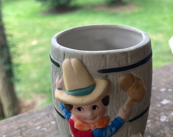 1950s Kitsch Lil Buckaroo Cup with Kitties