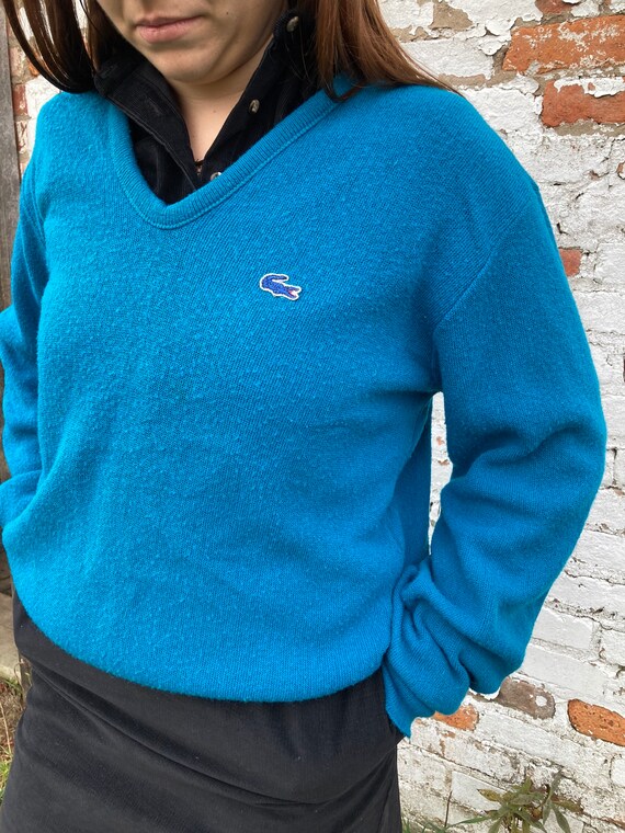 Vintage Izod Sweater size M in a gorgeous teal bl… - image 3