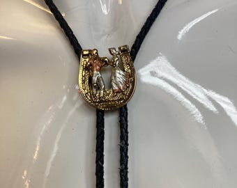 Square Dancing couple vintage bolo tie