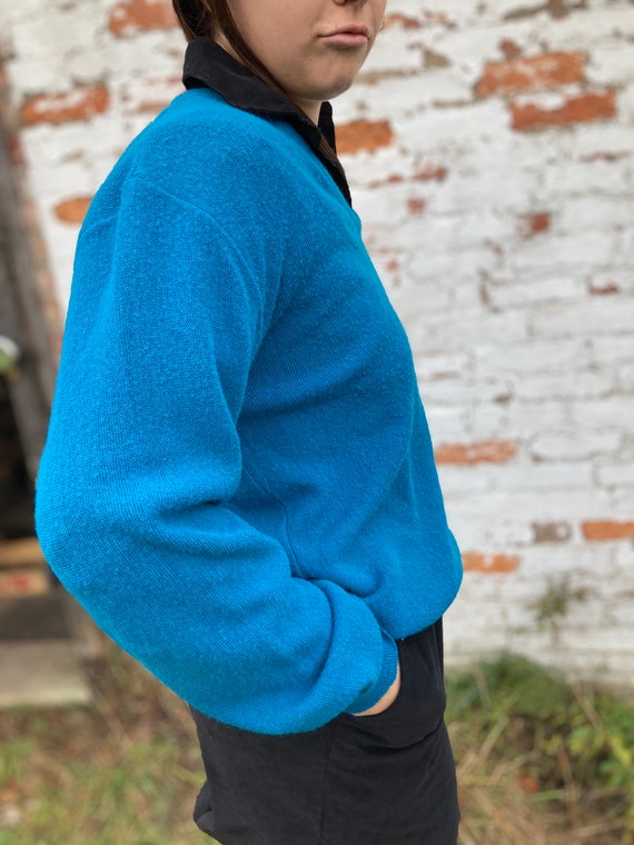 Vintage Izod Sweater size M in a gorgeous teal bl… - image 5