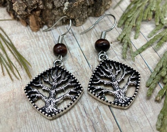 Majestic Tree Earrings | Antiqued Silver