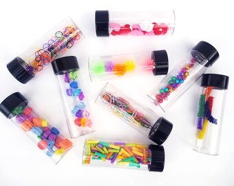 Toddler sensory bottles, Sensory toys, Montessori toy, Montessori baby, Travel toy, Waldorf toy, toddler toy, create your own sensory set,