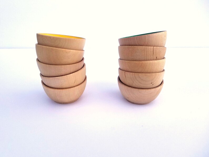 Rainbow bowls preschool learning toy Montessori material Waldorf toy wooden color sorting bowls stacking toy Montessori toddler