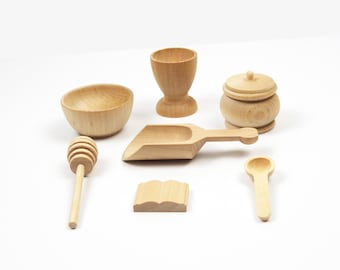 Witch Potion Wooden Tools, Magic Spell Sensory Bin Accessories, Kids Pretend Play Set