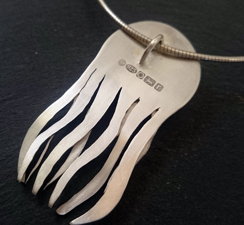 Jellyfish jewellery Statement necklace Coral pendant Designer Jewellery Coral Fossil Jellyfish necklace Fossil jewlery