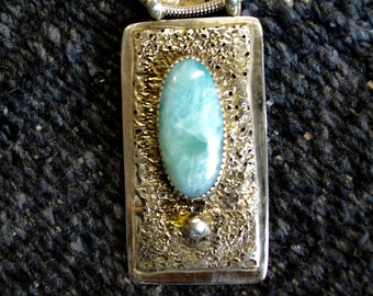 Sterling Silver and Larimar Pendant