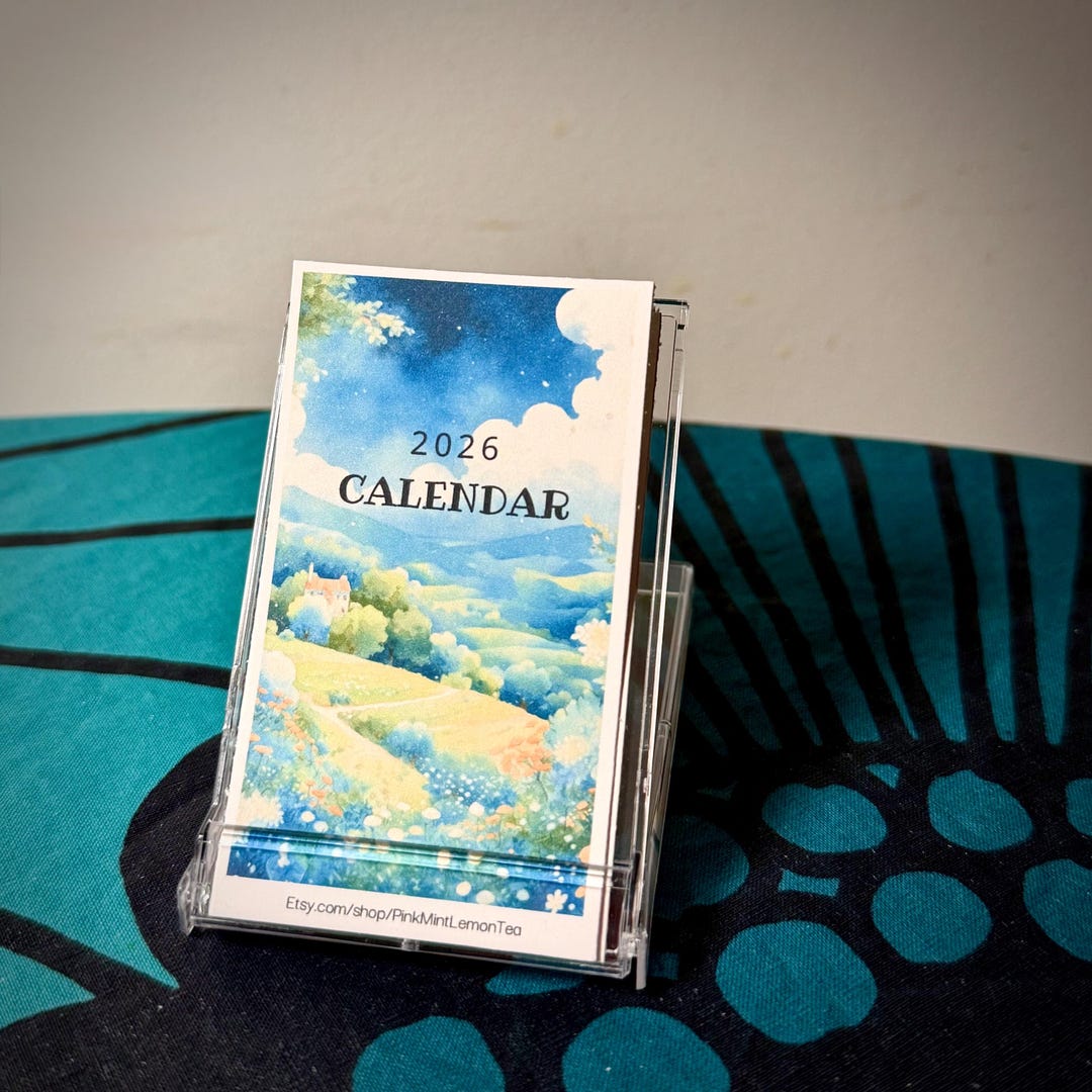Mini Desk Calendar 2026 | Nature | Whimsical | Cozy | Cute Landscape ...
