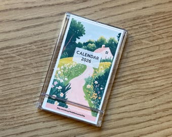 Mini desk calendar 2026 | nature | cozy | handmade