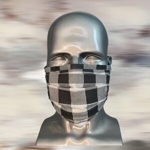 Face Mask Covering, Personal Care, 3 layers Fashion Glitter Buffalo Squares Mouth and Nose Cover, Includes PM 2.5 Removable Filter