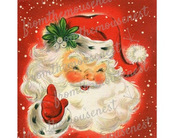Cherry red Santa Claus image-Downloadable-Printable Digital Art Image -Instant Download